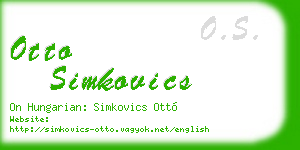 otto simkovics business card